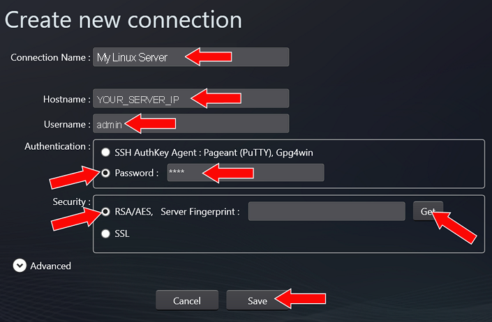 Configure connection